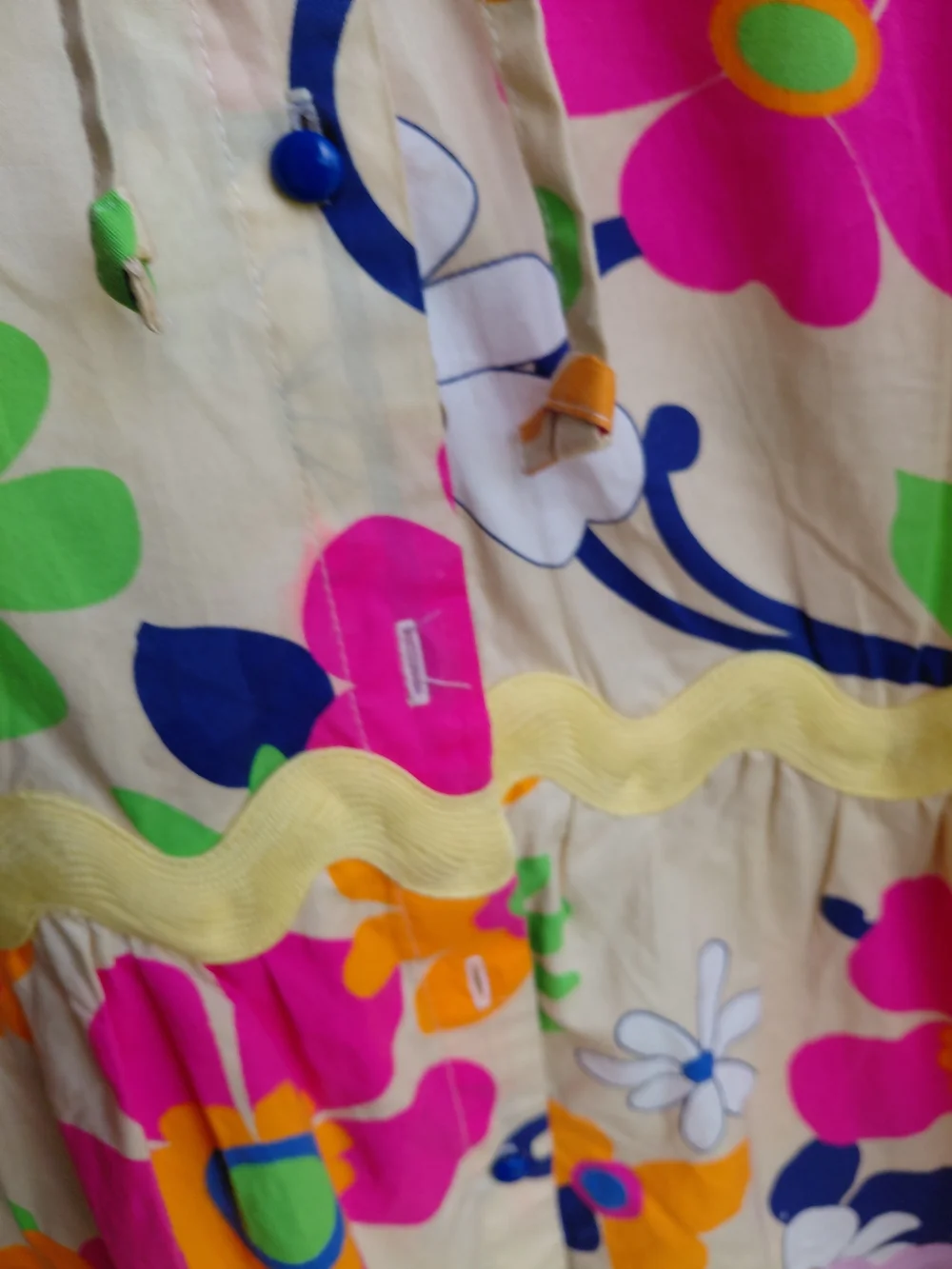 CeliaB Vibrant Floral Tiered Dress in Pink, Yellow & Blue - Picture 3 of 5